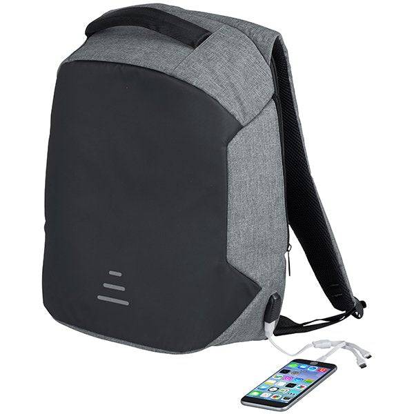 תיק גב אורטופדי הוק נגד כיוסים וגניבות מתאים למחשב נייד + יציאת טעינה - גאדג'ט-ליין