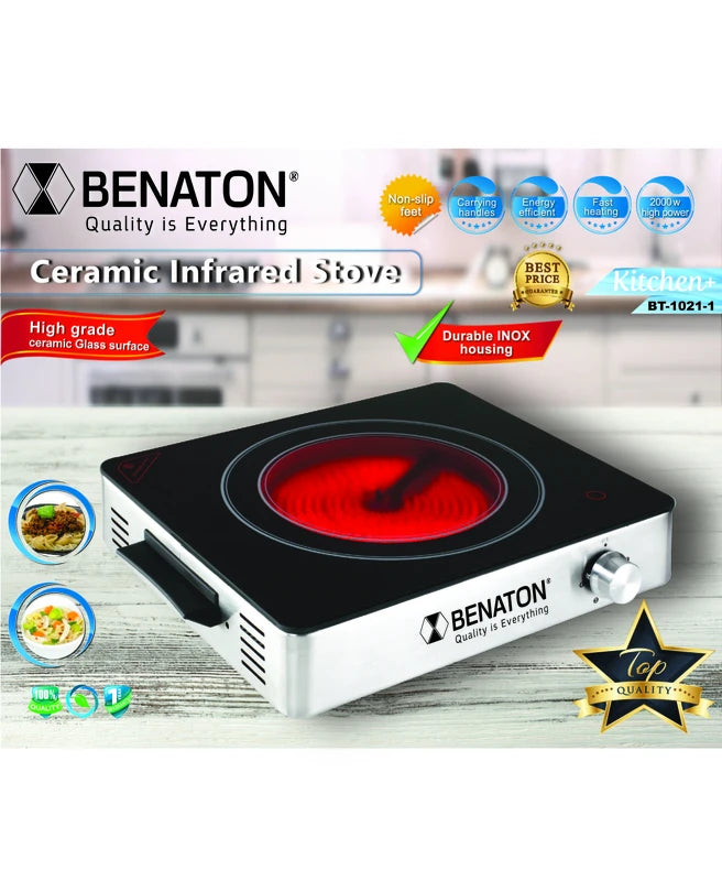 פלטה חשמלית קרמית BENATON BT-1021