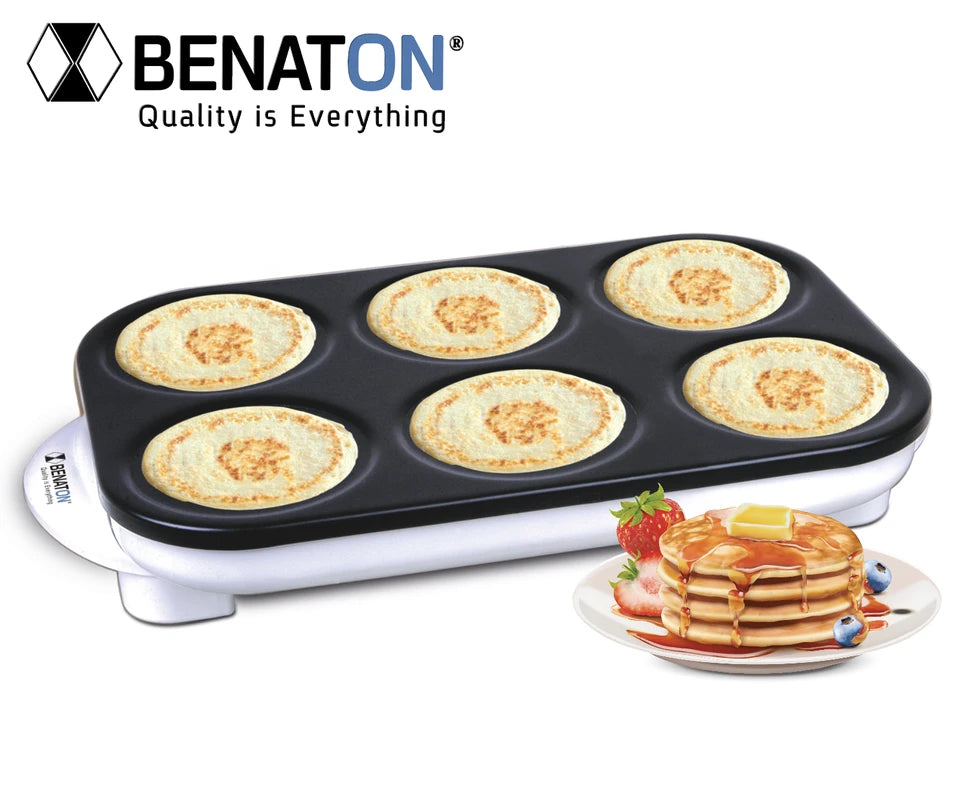 מכשיר להכנת פנקייקים וקרפים 6 ב- 1 מבית BENATON דגם BT-2766