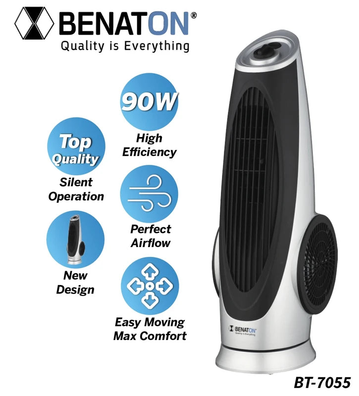 BT-7055 מאוורר מגדל Super Air Fan טורבו עוצמתי 90W צידוד אוטמטי
