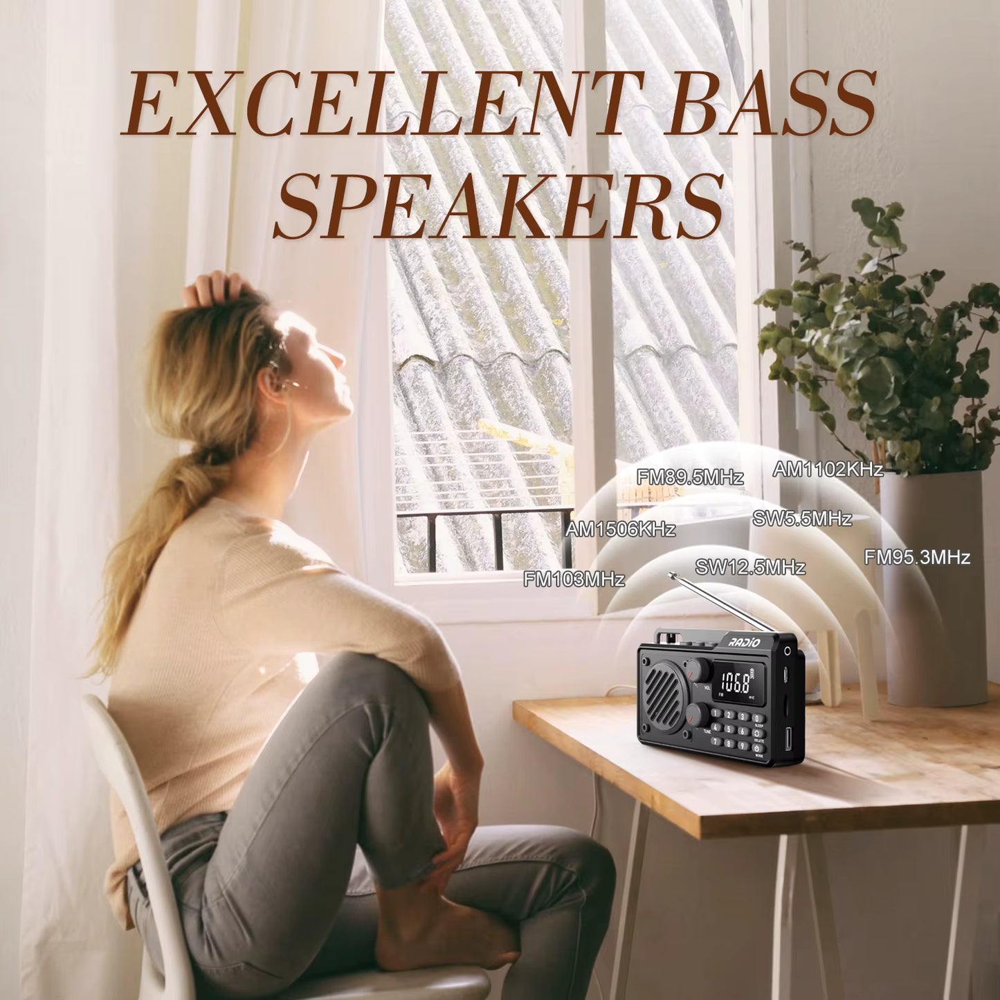 רדיו טרנזיסטור נייד נטען 1500mAh