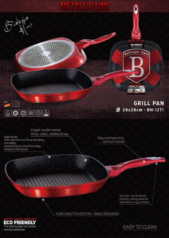מחבת גריל איכותית BH-1613 Metallic