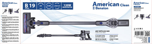 שואב אבק אלחוטי נטען B-19 AMERICAN-CLEAN