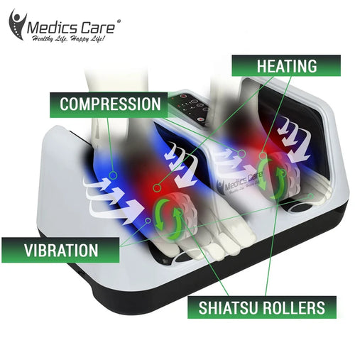 מכשיר עיסוי לרגליים מתקדם Relax Master + חימום InfraRed וכריות אוויר MC-8012A מבית Medics-Care