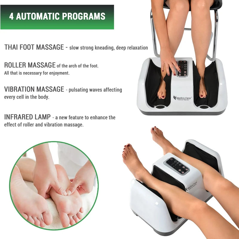 מכשיר עיסוי לרגליים מתקדם Relax Master + חימום InfraRed וכריות אוויר MC-8012A מבית Medics-Care