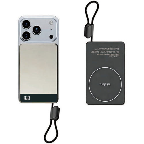 פאוור בנק סוללת גיבוי מתכתי 10,000mAh עם מטען אלחוטי