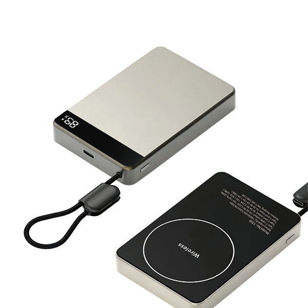 פאוור בנק סוללת גיבוי מתכתי 10,000mAh עם מטען אלחוטי