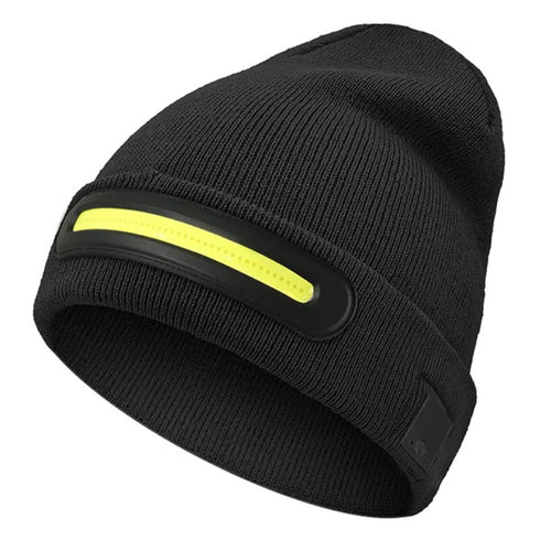 כובע צמר איכותי נטען עם תאורת LED מובנית