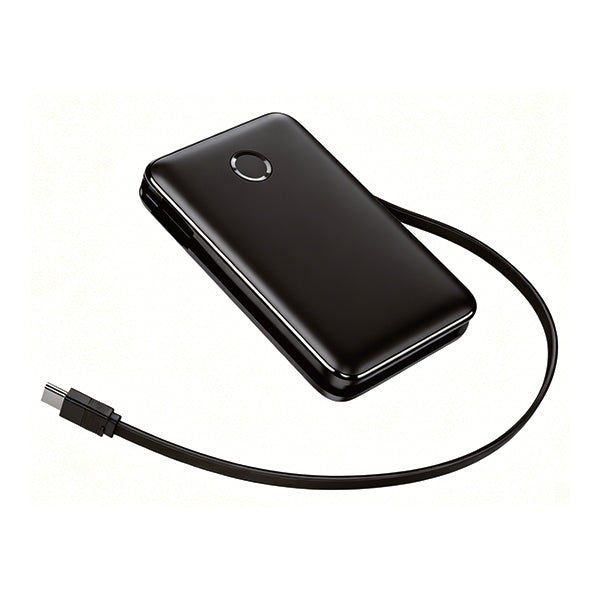 פאוור בנק סוללת גיבוי 10,000mAh עם כבל היקפי נצמד