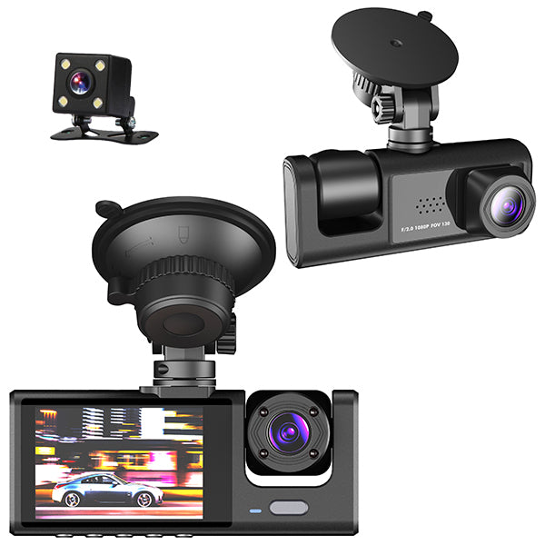 מצלמת דרך לרכב Full HD 1080P עם WiFi ומצלמה קדמית ואחורית