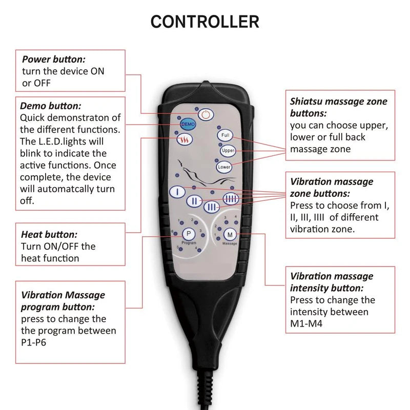 מזרן עיסוי שיאצו עם כרית חימום MC-3101 מבית Medics Care