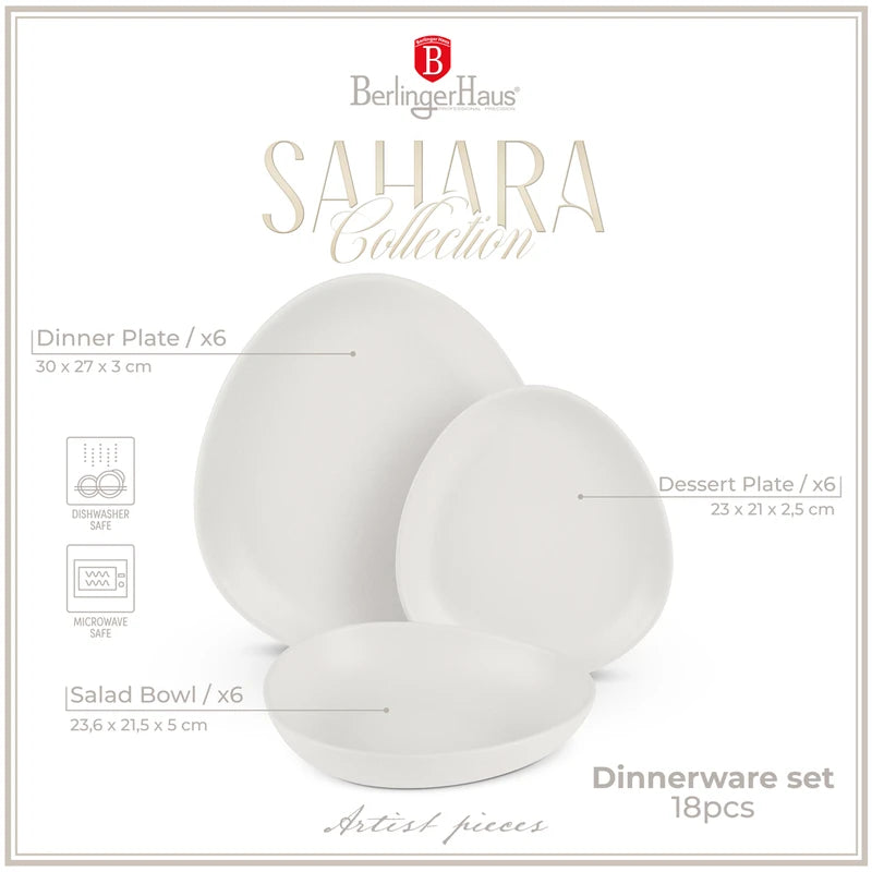 סט כלי אוכל 18 חלקים מקרמיקה BH10020 Berlinger Haus Stoneware