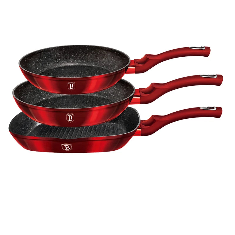 סט 3 מחבתות איכותיות BH-1289 Metallic
