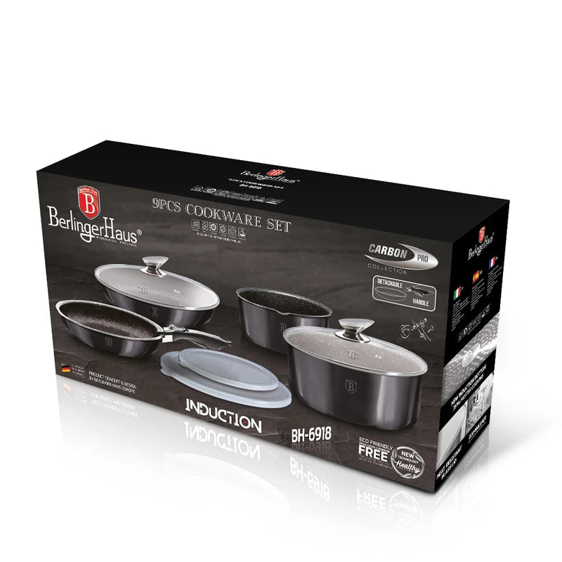 סט סירים ומחבתות 9 חלקים Berlinger Haus – סדרת Carbon Pro