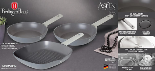 סט 3 מחבתות איכותיות BH-7076 Aspen