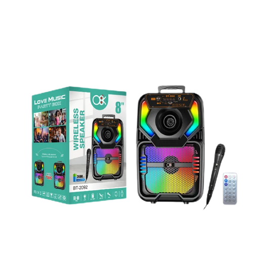 רמקול קריוקי 8 אינץ’ Bluetooth עוצמתי BT-2092