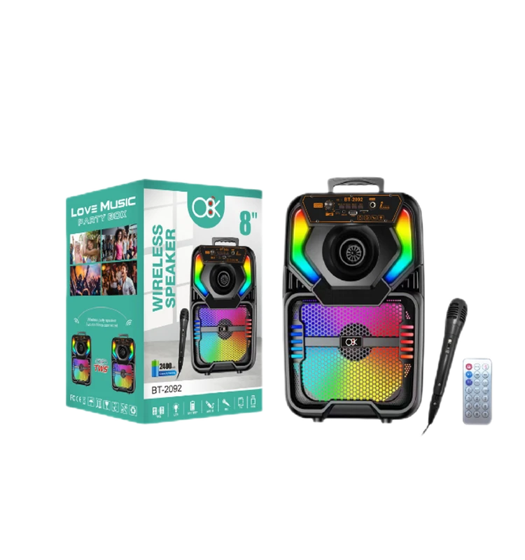 רמקול קריוקי 8 אינץ’ Bluetooth עוצמתי BT-2092