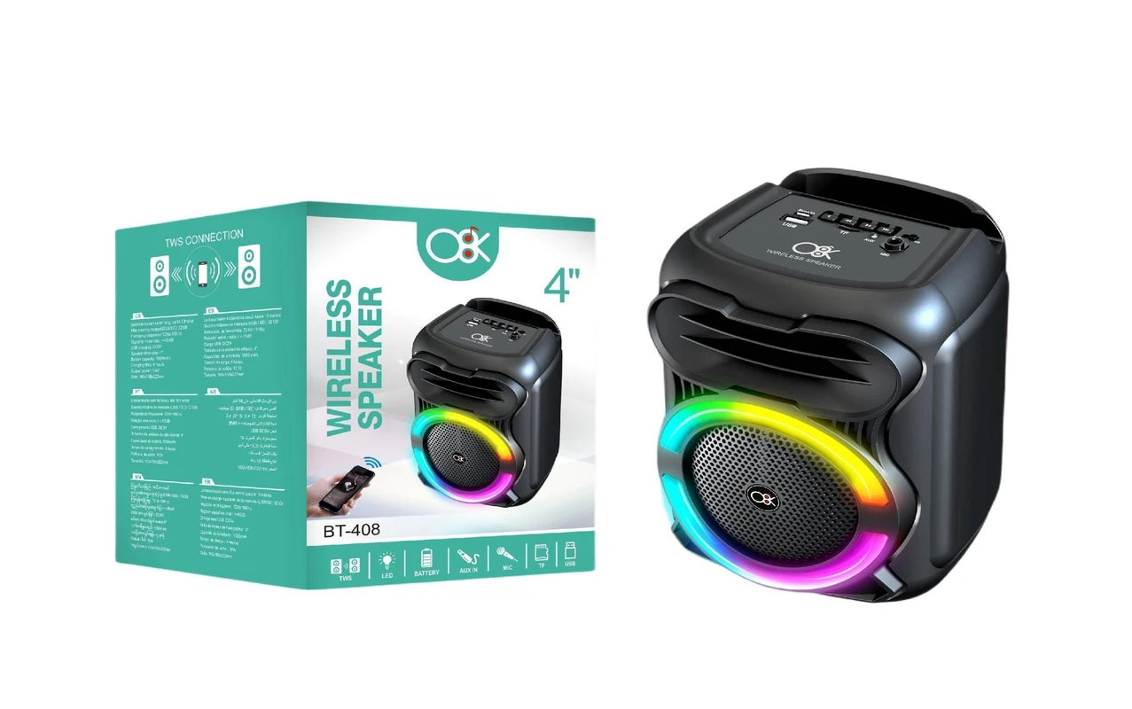 רמקול 4'' Bluetooth עוצמתי עם עיצוב חדשני  BT-408