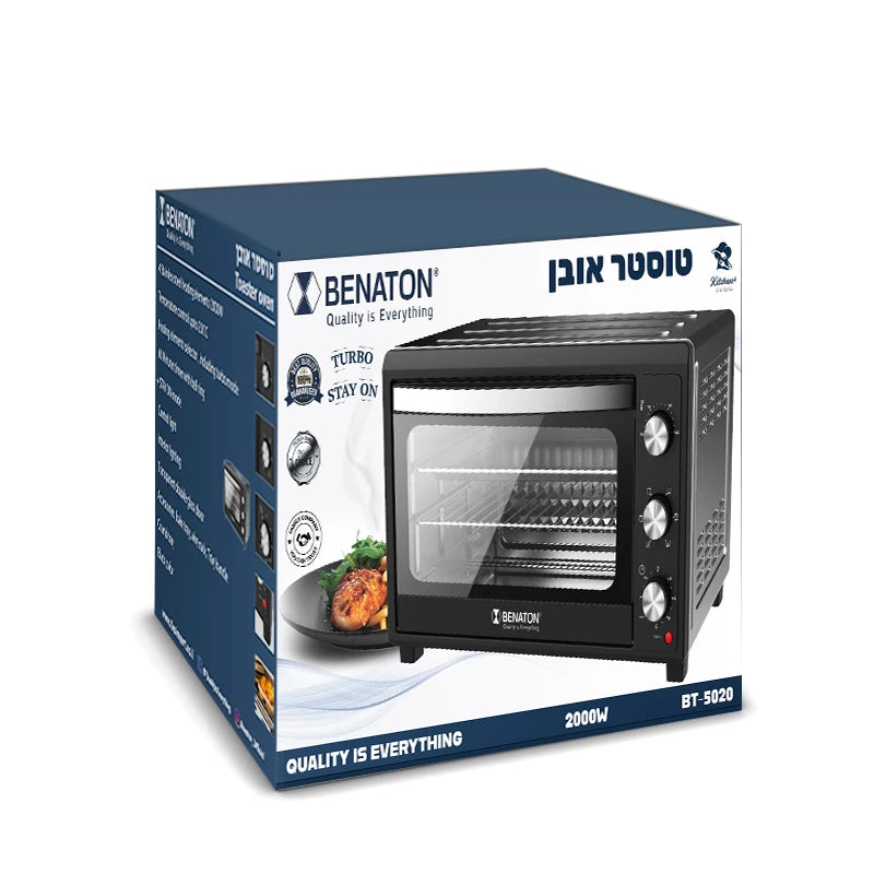 טוסטר אובן טורבו עם תאורה 50 ליטר ברוטו BENATON BT-5020