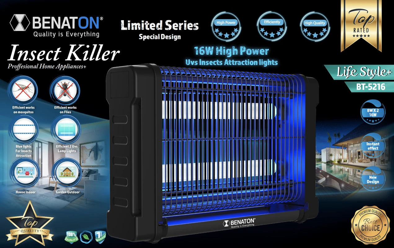 קטלן יתושים 16W איכותי מבית BENATON BT-5216
