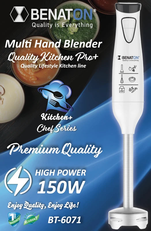 150W BT-6071 מולטי בלנדר מוט +Quality Kitchen Pro