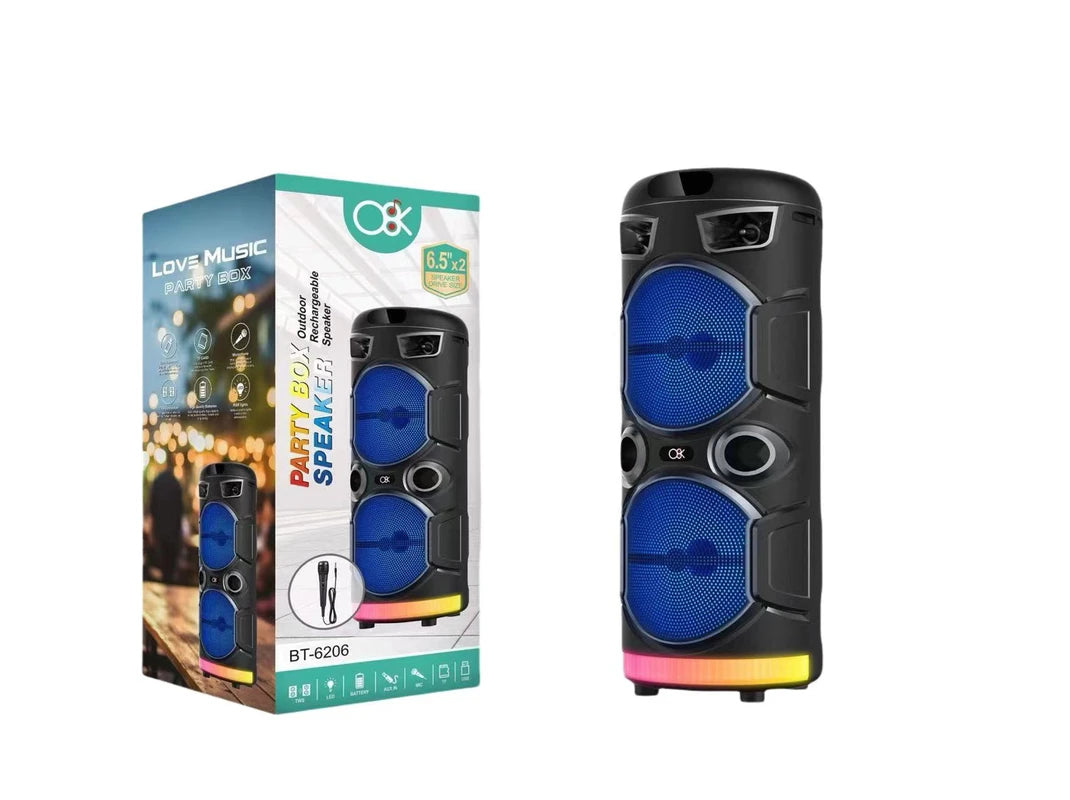 רמקול קריוקי Bluetooth עוצמתי אינץ’ BT-6206 ''6.5X2