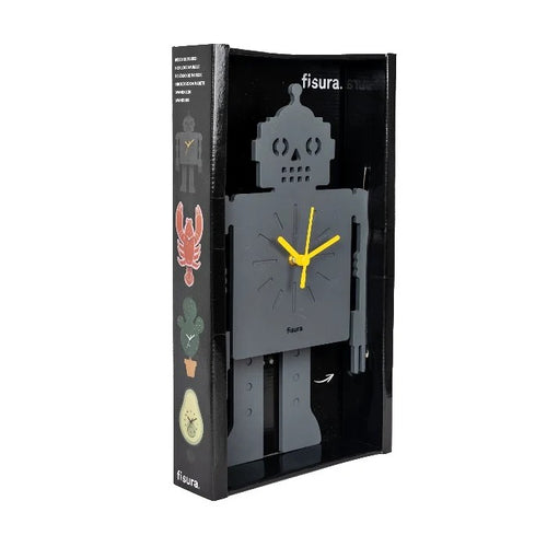 שעון קיר מטוטלת בעיצוב רובוט