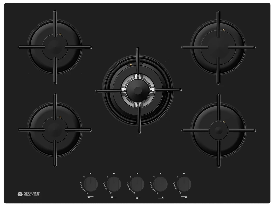 כיריים 5 להבות זכוכית GER-HOB-5-ZONE-GLB GERMAINE