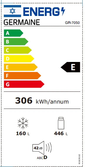 מקרר 2 דלתות מקפיא עליון GERMAINE GR-7050