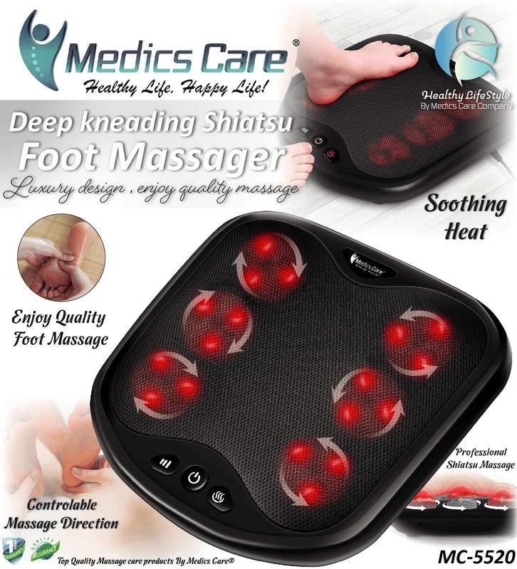 מכשיר עיסוי +Shiatsu Pro מולטיפונקציונלי 2 ב-1 גב ורגליים MC-5520 מבית Medics Care