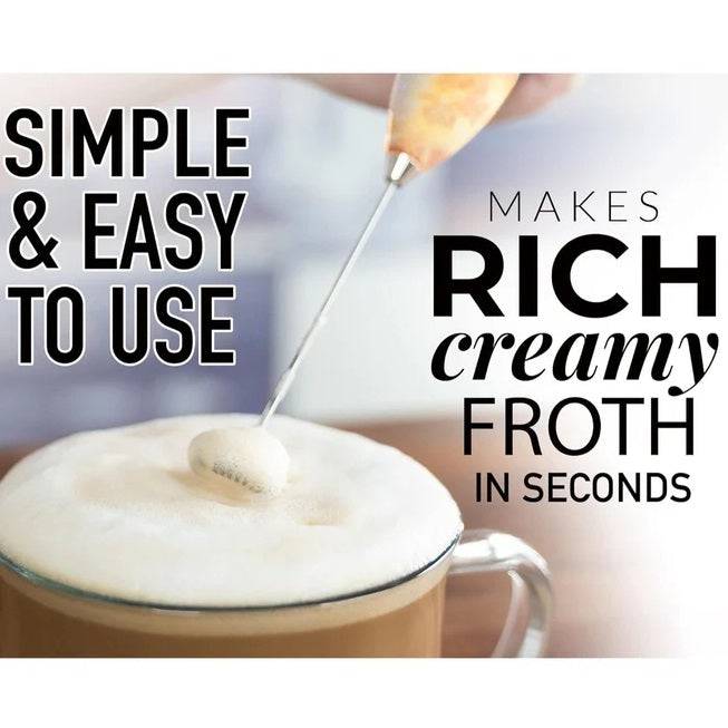 מקציף חלב חשמלי בעיצוב עץ כולל מעמד ו-2 ראשים - גאדג'ט-ליין