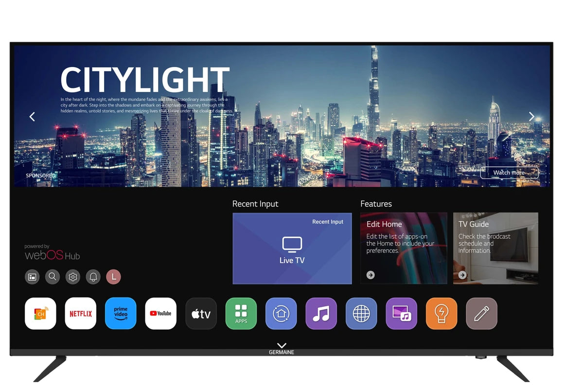 טלוויזיה 75" GERMAINE DVBT UHD 4K WEBOS