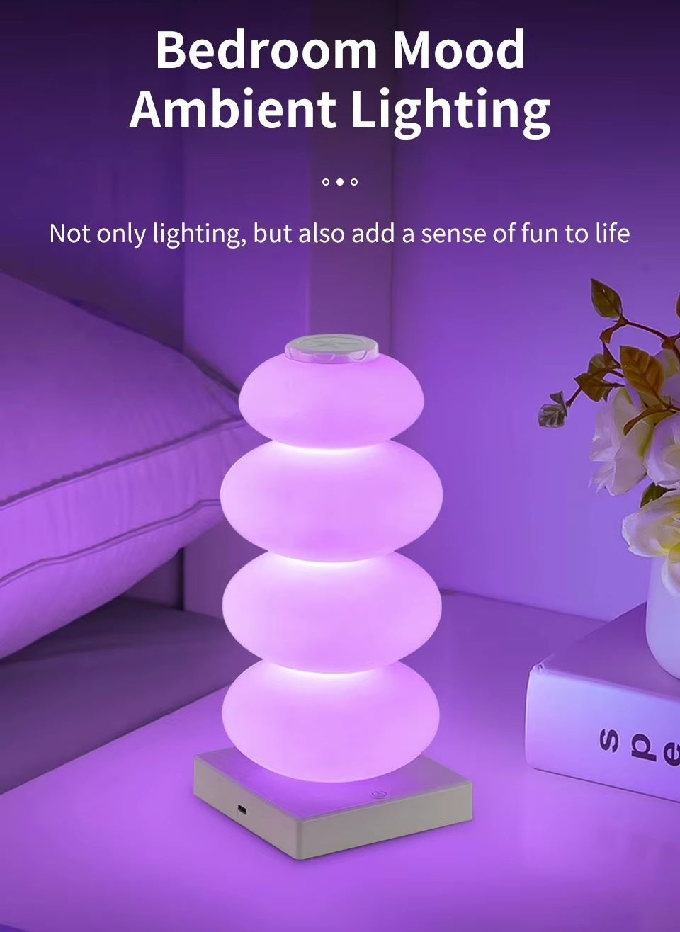 נורת לד שולחנית נטענת RGB