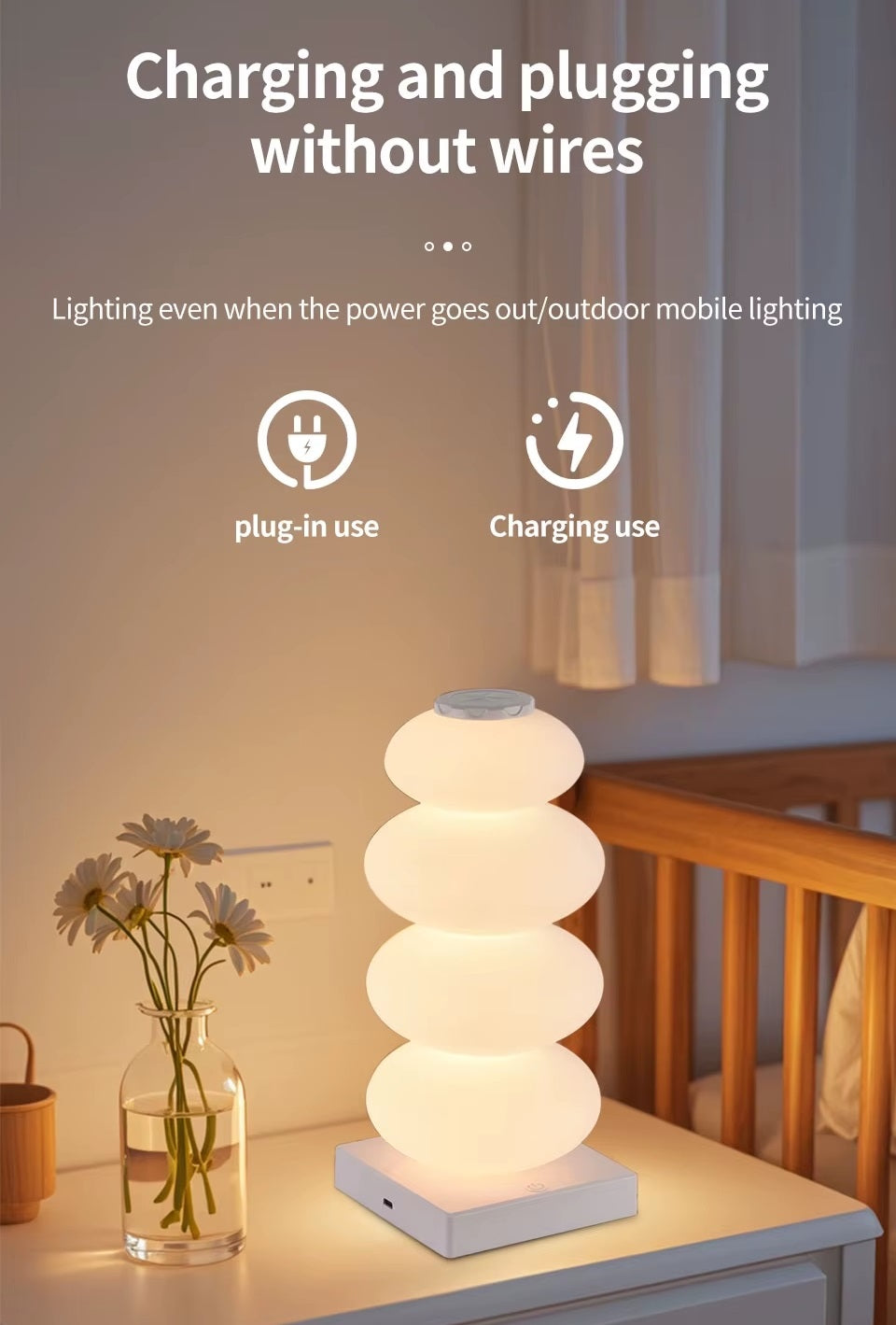 נורת לד שולחנית נטענת RGB