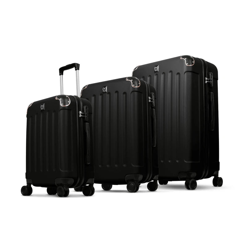 סט 3 מזוודות יוקרתיות Swiss Hufesen Black SF5