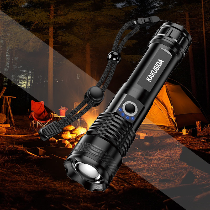 פנס לד מתכת עוצמתי נטען עמיד למים 1200mAh