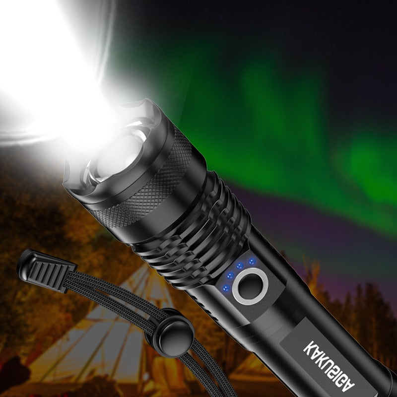 פנס לד מתכת עוצמתי נטען עמיד למים 1200mAh