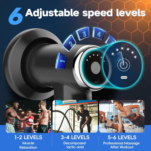 מסאז'ר אקדח עיסוי נטען איכותי Shiatsu Massager