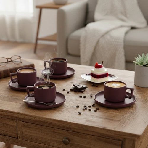 סט כוסות אספרסו וצלוחיות 8 חלקים BH10017 Berlinger haus Stoneware