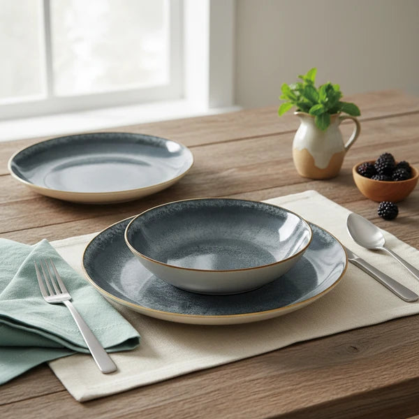 סט כלי אוכל 18 חלקים פורצלן BH10302 Berlinger haus Grey