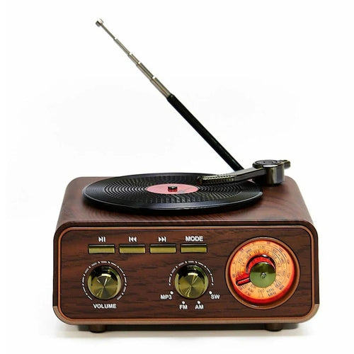 רמקול רטרו נטען BT בלוטוס דמוי פטיפון