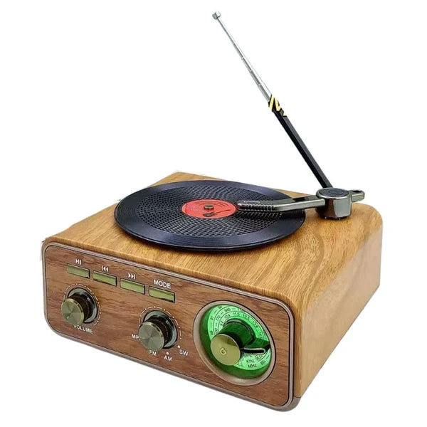 רמקול רטרו נטען BT בלוטוס דמוי פטיפון