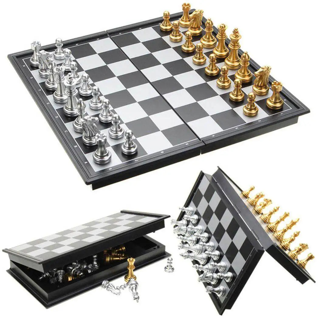 chess-game-silver-gold-pieces-folding-magnetic-foldable-board-contemporary-set-fun-family-board