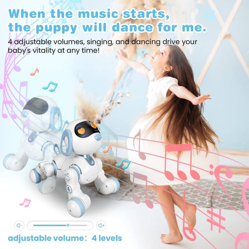 רובוט כלב אינטראקטיבי חמוד עם חיישן מגע ותנועה - גאדג'ט-ליין