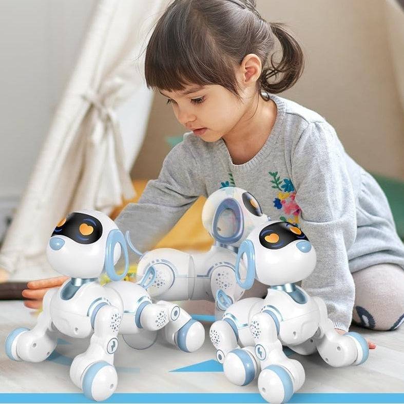 רובוט כלב אינטראקטיבי חמוד עם חיישן מגע ותנועה - גאדג'ט-ליין