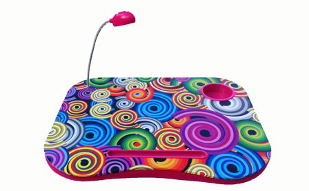 מגש עבודה עם כרית ומנורה