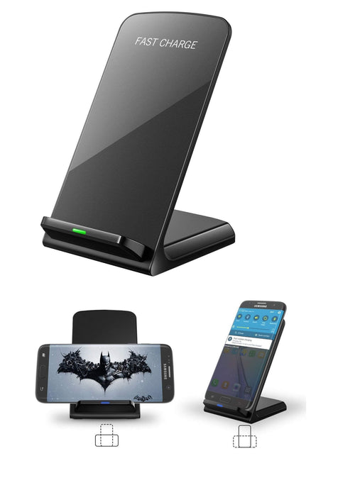 מעמד שולחני משולב עם משטח טעינה אלחוטי 15W - FAST CHARGE לאייפון ואנדרואיד