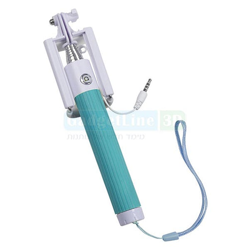 מוט טלסקופי לצילום סלפי עם כבל וכפתור