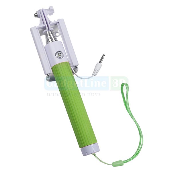 מוט טלסקופי לצילום סלפי עם כבל וכפתור