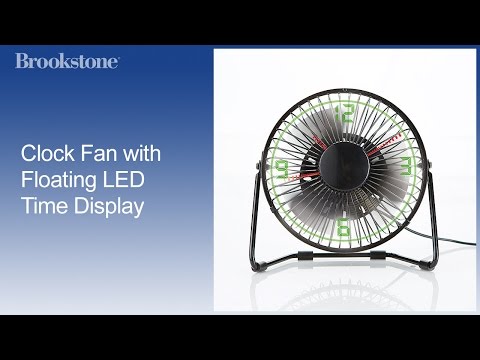 מאוורר LED עם תצוגת שעון אנלוגי וטמפרטורה